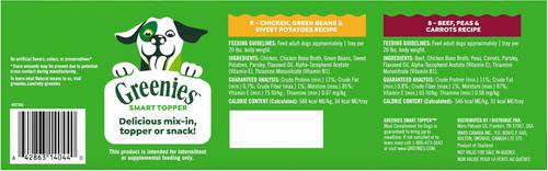 Show full view: Greenies Smart Variety Pack Chicken & Green Beans & Beef & Peas Wet Dog Food Topper, 2-oz tray, case of 16 slide 3 of 10