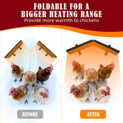 Show full view: PetNF Winter Large Panel Foldable Radiant Chicken Coop Heater with Remote Control, Adjustable Time & Temperature, 180-watt slide 8 of 8