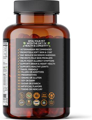 Show full view: Best Paw Nutrition Wild Salmon 500-mg Softgels Skin & Coat Supplement for Small Dogs & Cats, 60 count slide 9 of 10
