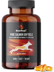 Best Paw Nutrition Wild Salmon 500-mg Softgels Skin & Coat Supplement for Small Dogs & Cats, 60 count