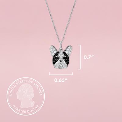Show full view: Scamper & Co Black French Bulldog Face Sterling Silver Pendant Necklace slide 4 of 4