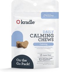 Kradle Calming Chews Chicken Flavored Soft Chew Supplement for Dogs, 10 count