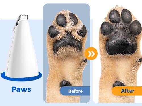 Show full view: OneIsAll N12 4-in-1 Cordless Low Noise Paw Trimmer & Rechargeable Quiet Dog Grooming Kit with 2-Speed Clippers, White slide 9 of 11