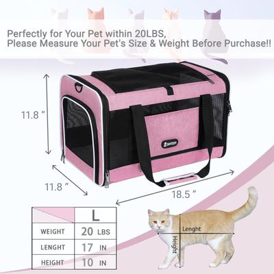 Show full view: Gapzer Soft-Sided Dog & Cat Carrier, Pink slide 3 of 10