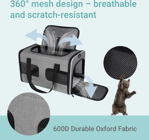 Show full view: Gapzer Soft-Sided Dog & Cat Carrier, Grey slide 5 of 9