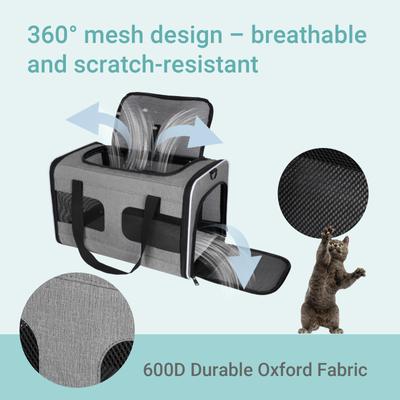 Show full view: Gapzer Soft-Sided Dog & Cat Carrier, Grey slide 5 of 9