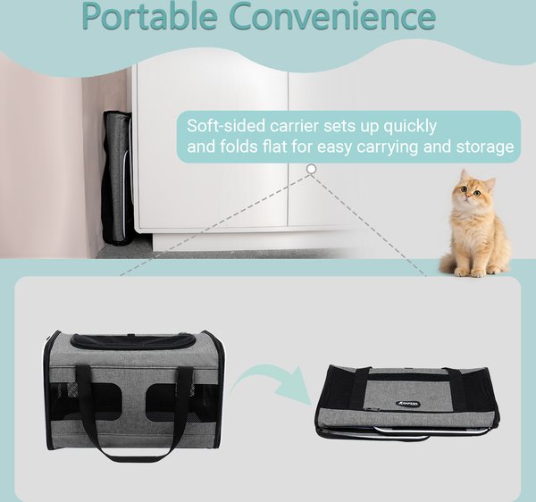 Show full view: Gapzer Soft-Sided Dog & Cat Carrier, Grey slide 3 of 9