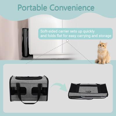 Show full view: Gapzer Soft-Sided Dog & Cat Carrier, Grey slide 3 of 9