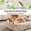 Show in main carousel: JOEJOY Rabbit Fur Leopard Print Dog & Cat Bed with Anti-Slip Bottom & Removable Cover, White, Medium slide 6 of 7