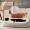 Show in main carousel: JOEJOY Rabbit Fur Leopard Print Dog & Cat Bed with Anti-Slip Bottom & Removable Cover, White, Small slide 4 of 8