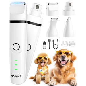 ONEISALL N12 4-in-1 Cordless Low Noise Paw Trimmer & Rechargeable