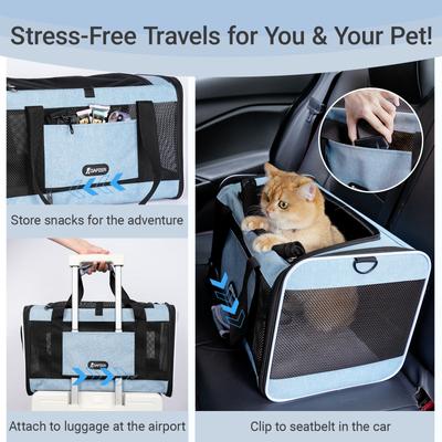 Show full view: Gapzer Soft-Sided Dog & Cat Carrier, Blue slide 8 of 9