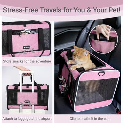Show full view: Gapzer Soft-Sided Dog & Cat Carrier, Pink slide 9 of 10