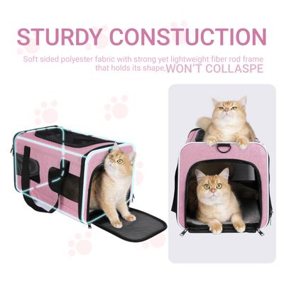 Show full view: Gapzer Soft-Sided Dog & Cat Carrier, Pink slide 6 of 10
