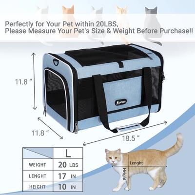 Show full view: Gapzer Soft-Sided Dog & Cat Carrier, Blue slide 2 of 9