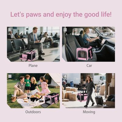 Show full view: Gapzer Soft-Sided Dog & Cat Carrier, Pink slide 10 of 10