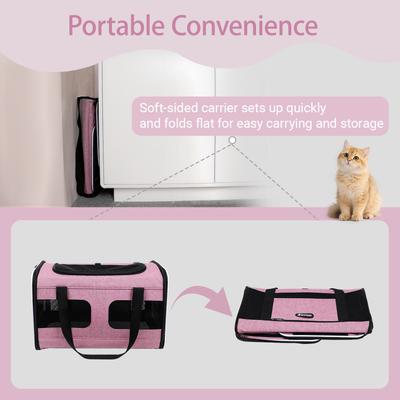Show full view: Gapzer Soft-Sided Dog & Cat Carrier, Pink slide 4 of 10