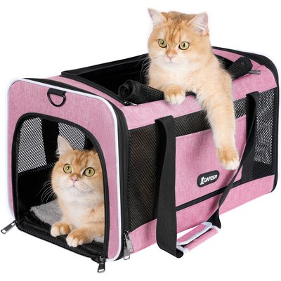 DOPZER DOPZER Soft-Sided Dog & Cat Carrier, Pink