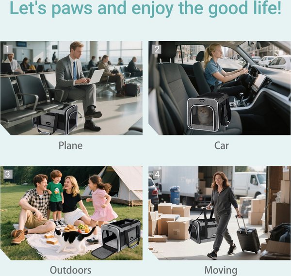 Show full view: Gapzer Soft-Sided Dog & Cat Carrier, Grey slide 8 of 9