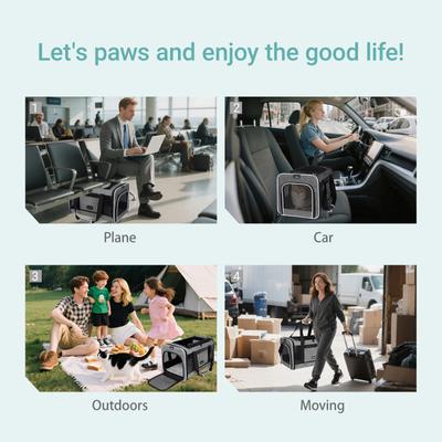 Show full view: Gapzer Soft-Sided Dog & Cat Carrier, Grey slide 8 of 9