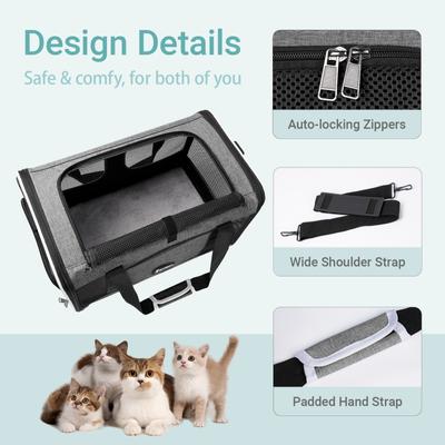 Show full view: Gapzer Soft-Sided Dog & Cat Carrier, Grey slide 6 of 9