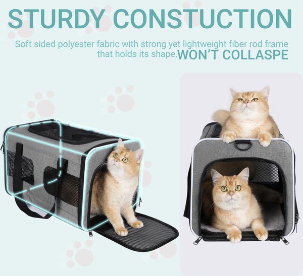 Show full view: Gapzer Soft-Sided Dog & Cat Carrier, Grey slide 4 of 9