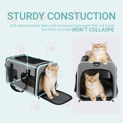 Show full view: Gapzer Soft-Sided Dog & Cat Carrier, Grey slide 4 of 9