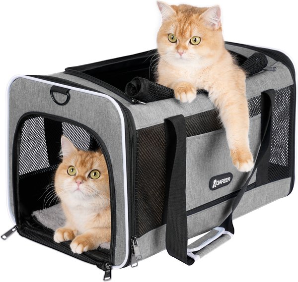 Show full view: Gapzer Soft-Sided Dog & Cat Carrier, Grey slide 1 of 9