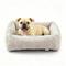 Show in main carousel: JOEJOY Rabbit Fur Leopard Print Dog & Cat Bed with Anti-Slip Bottom & Removable Cover, White, Medium slide 1 of 8