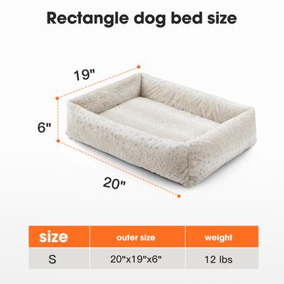 Show full view: JOEJOY Rabbit Fur Leopard Print Dog & Cat Bed with Anti-Slip Bottom & Removable Cover, White, Small slide 7 of 8