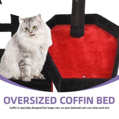 Show full view: Wooflex Gothic Halloween Coffin Bed 38.5-in Cat Tree & Condo slide 3 of 9