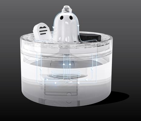 Show full view: Happy & Polly Ghost Non-Skid Ceramic Dog & Cat Water Fountain, Glossy Black, 50-oz slide 8 of 10