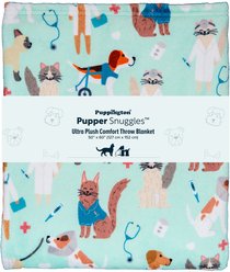 Puppington Snuggles Ultra Plush Comfort Throw Blanket, Seafoam Green