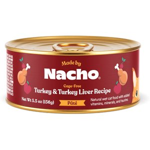 Made by Nacho Turkey & Turkey Liver Recipe Grain-Free Pate Wet Cat Food, 5.5-oz can, case of 6