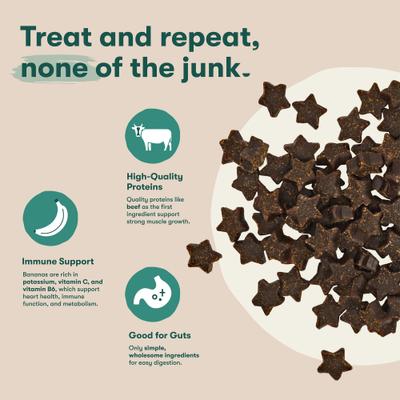 Show full view: Jinx Beef & Bananas Soft & Chewy Dog Treats, 16-oz bag, 1 count slide 4 of 11