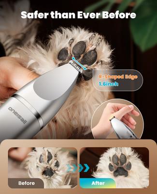 Show full view: OneIsAll FC08 Cordless 4 in 1 Low Noise Dog Grooming Clippers & Paw Nail Grinder Kit slide 5 of 10