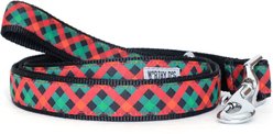 The Worthy Dog Holiday Check Dog Leash, Large: 5-ft long, 1-in wide