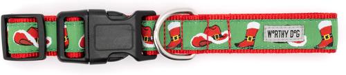 Show full view: The Worthy Dog Cowboy Christmas Adjustable Dog Collar, Medium: 11 to 17-in neck, 1-in wide slide 3 of 3