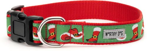 Show full view: The Worthy Dog Cowboy Christmas Adjustable Dog Collar, Medium: 11 to 17-in neck, 1-in wide slide 2 of 3