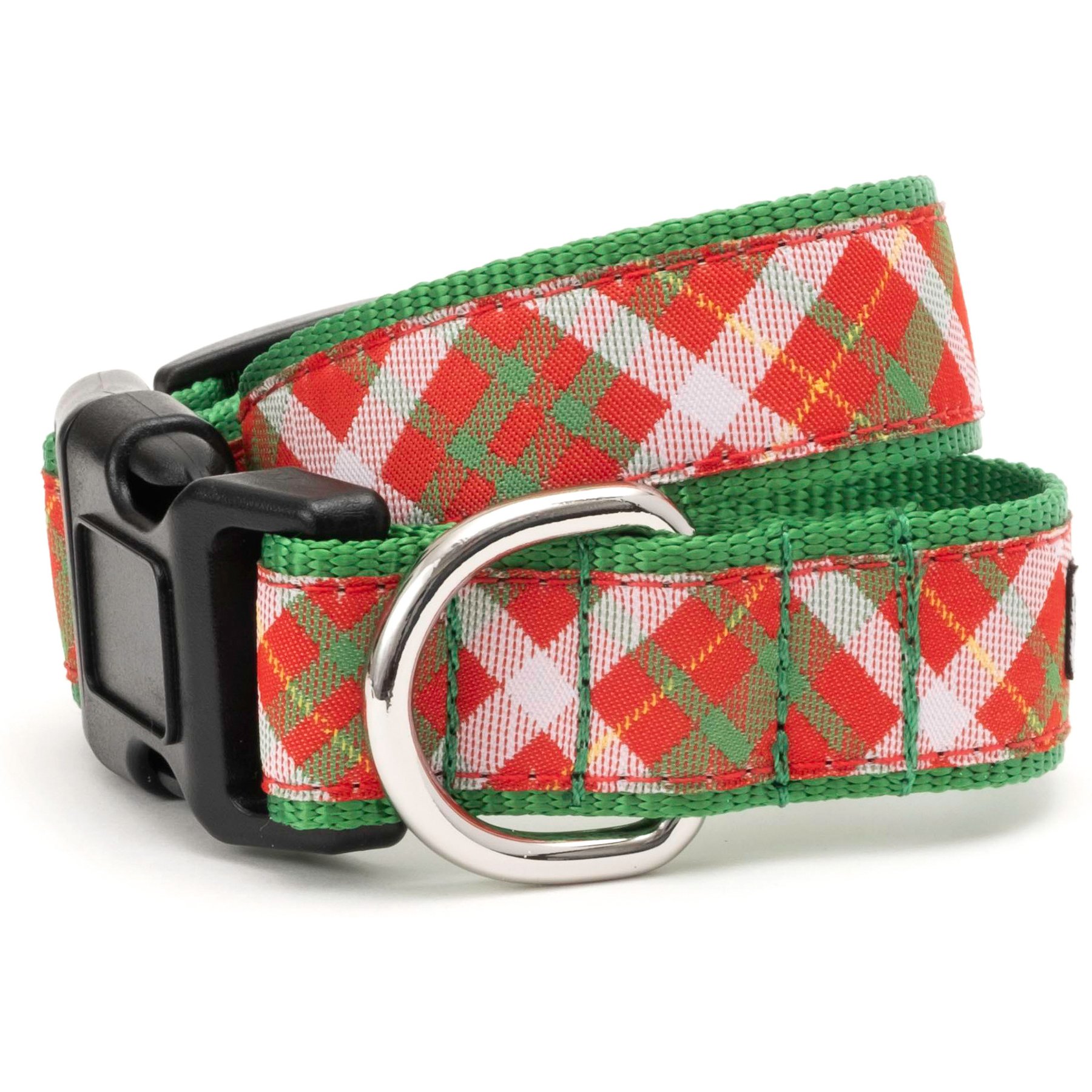 The Worthy Dog Holiday Plaid Adjustable Dog Collar, Large: 14 to 20-in neck, 1-in wide