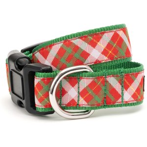 The Worthy Dog Holiday Plaid Adjustable Dog Collar, Small: 8 to 14-in neck, 5/8-in wide