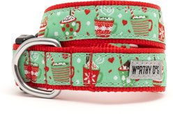 The Worthy Dog Holiday Lattes Adjustable Dog Collar, Small: 8 to 14-in neck, 5/8-in wide