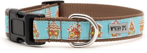 Show full view: The Worthy Dog Gingerbread Houses Adjustable Dog Collar, X-Large: 17 to 23-in neck, 1-in wide slide 2 of 3