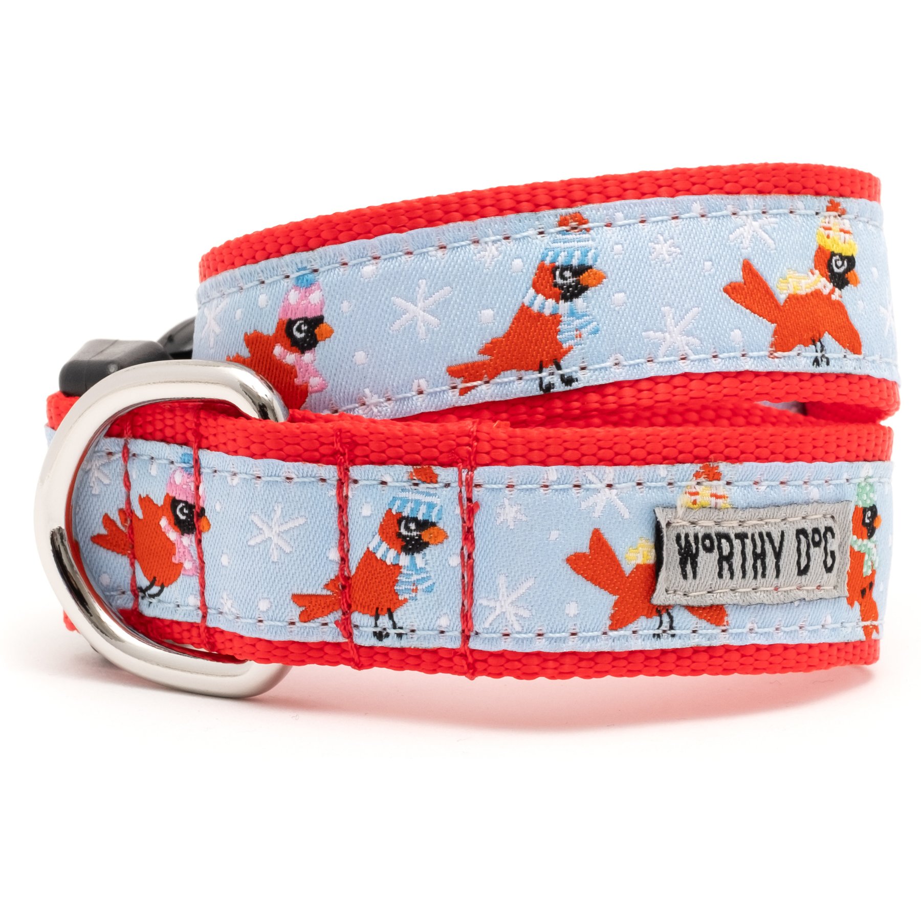 The Worthy Dog Cardinals Adjustable Dog Collar, X-Small: 5 to 11-in neck, 1/2-in wide