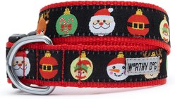 The Worthy Dog Deck the Halls Adjustable Dog Collar, X-Small: 5 to 11-in neck, 1/2-in wide