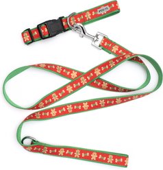 The Worthy Dog Gingerbread Bones Dog Leash, Large: 5-ft long, 1-in wide slide 2 of 3