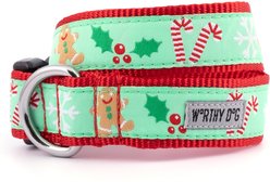 The Worthy Dog Gingerbread Dog Adjustable Dog Collar, X-Small: 5 to 11-in neck, 1/2-in wide