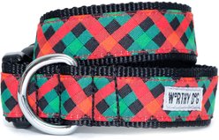 The Worthy Dog Holiday Check Adjustable Dog Collar, X-Small: 5 to 11-in neck, 1/2-in wide