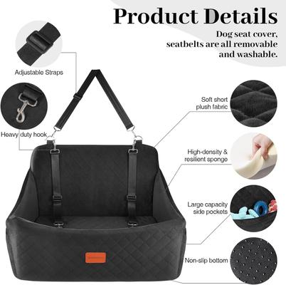 Show full view: WOOAIDAGG Memory Foam Washable Dog Car Seat, Black slide 2 of 9
