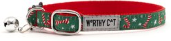  The Worthy Cat Candy Cane Break Away Cat Collar, 9 to 11-in neck, 1/2-in wide